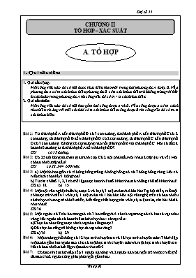 Bài tập Đại số 11 - Chương II Tổ hợp  xác suất (Phần A)